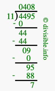 4495 divided by 11 using long division