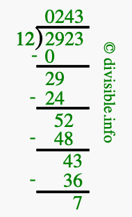 2923 divided by 12 using long division