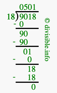 9018 divided by 18 using long division