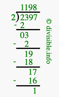2397 divided by 2 using long division
