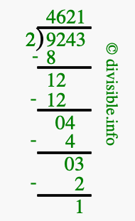 9243 divided by 2 using long division