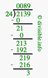 2139 divided by 24 using long division