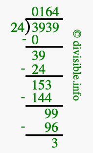 3939 divided by 24 using long division