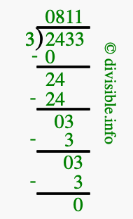 2433 divided by 3 using long division