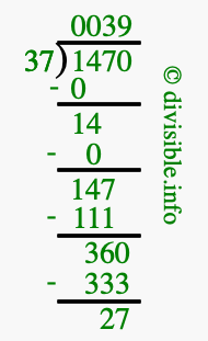1470 divided by 37 using long division