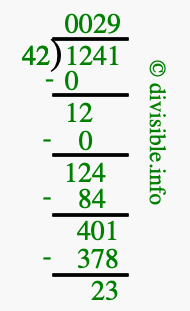 1241 divided by 42 using long division