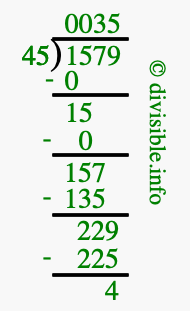 1579 divided by 45 using long division