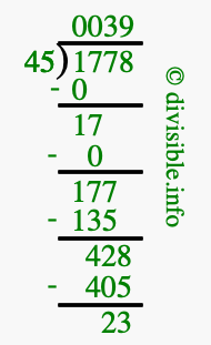 1778 divided by 45 using long division