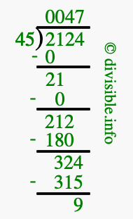 2124 divided by 45 using long division