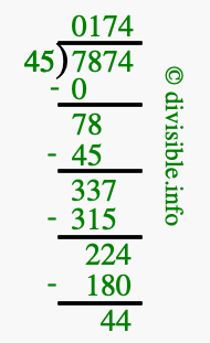 7874 divided by 45 using long division