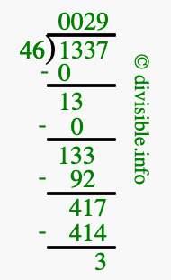1337 divided by 46 using long division