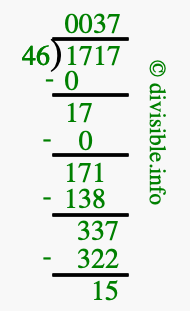 1717 divided by 46 using long division