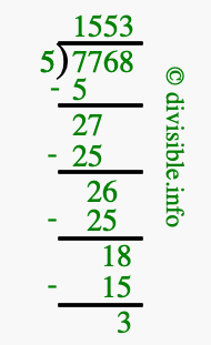 7768 divided by 5 using long division