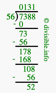7388 divided by 56 using long division