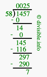 1457 divided by 58 using long division