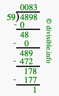 4898 divided by 59 using long division
