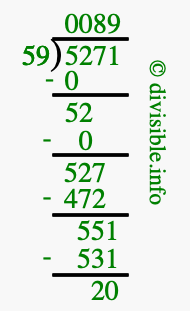 5271 divided by 59 using long division