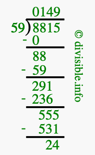 8815 divided by 59 using long division