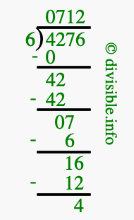 4276 divided by 6 using long division