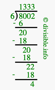 8002 divided by 6 using long division