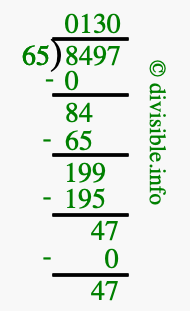 8497 divided by 65 using long division