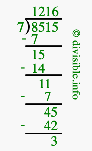 8515 divided by 7 using long division