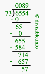 6554 divided by 73 using long division