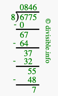 6775 divided by 8 using long division