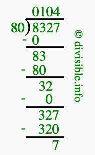 8327 divided by 80 using long division