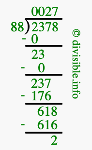 2378 divided by 88 using long division
