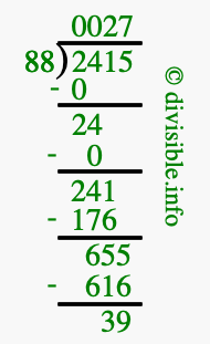 2415 divided by 88 using long division
