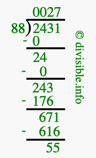 2431 divided by 88 using long division