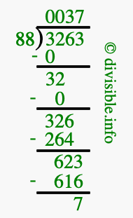 3263 divided by 88 using long division
