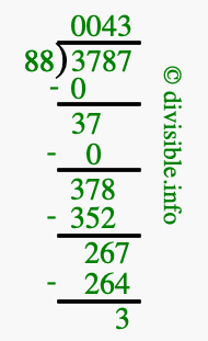 3787 divided by 88 using long division