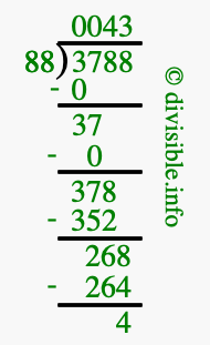 3788 divided by 88 using long division