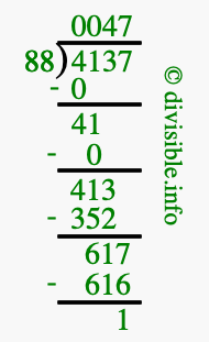 4137 divided by 88 using long division