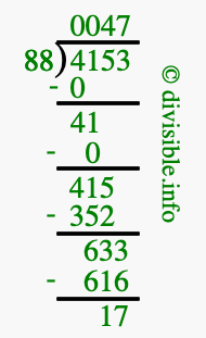 4153 divided by 88 using long division