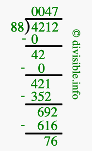 4212 divided by 88 using long division