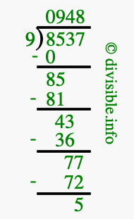 8537 divided by 9 using long division