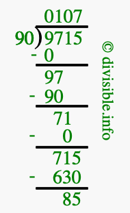 9715 divided by 90 using long division