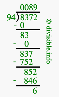 8372 divided by 94 using long division