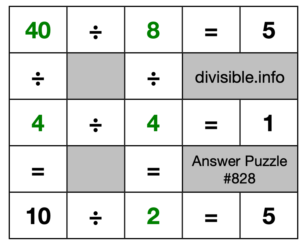 Solution to Division Puzzle #828