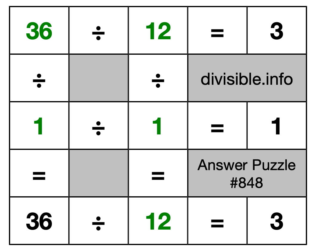 Solution to Division Puzzle #848