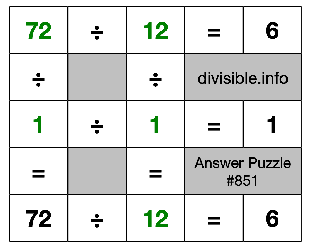 Solution to Division Puzzle #851