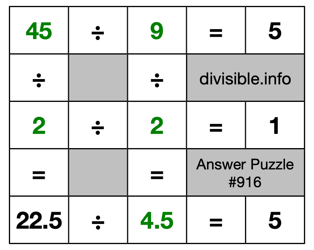 Solution to Division Puzzle #916