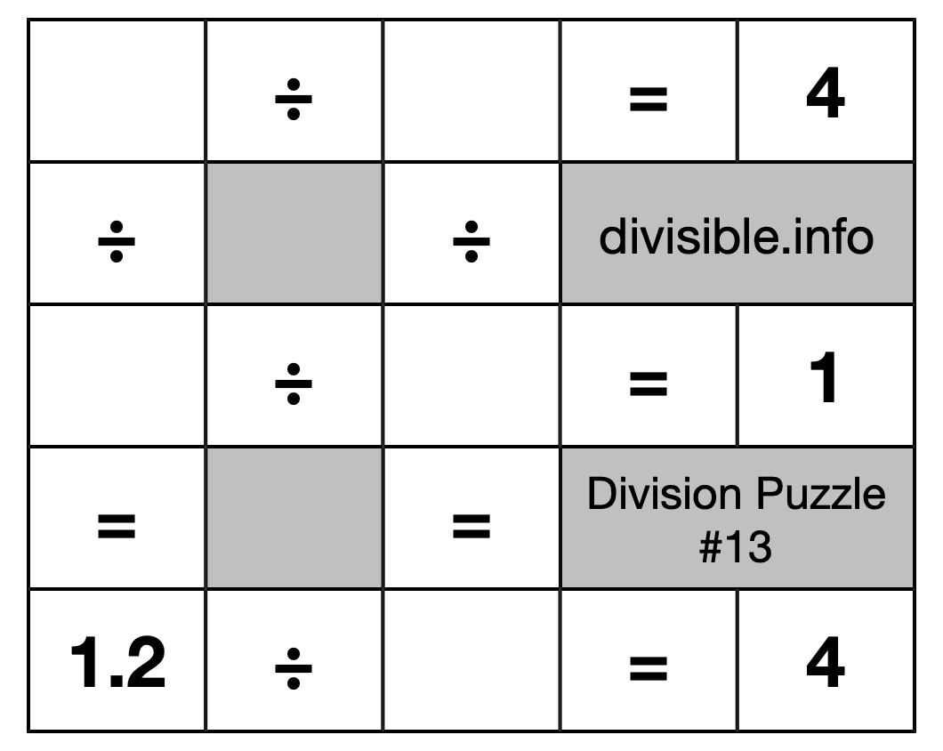 Division Puzzle #13