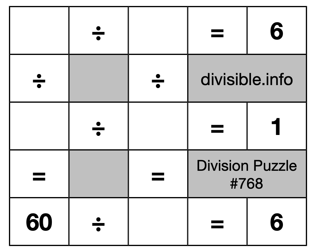 Division Puzzle #768