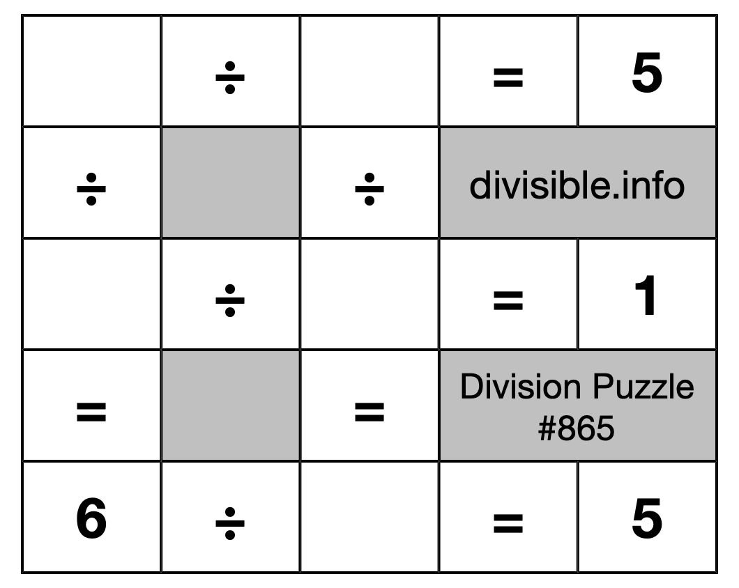 Division Puzzle #865